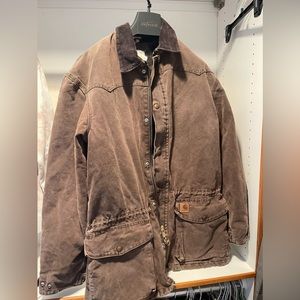 Carhartt Vintage 2002 Jacket Medium Distressed Brown Flannel Lining